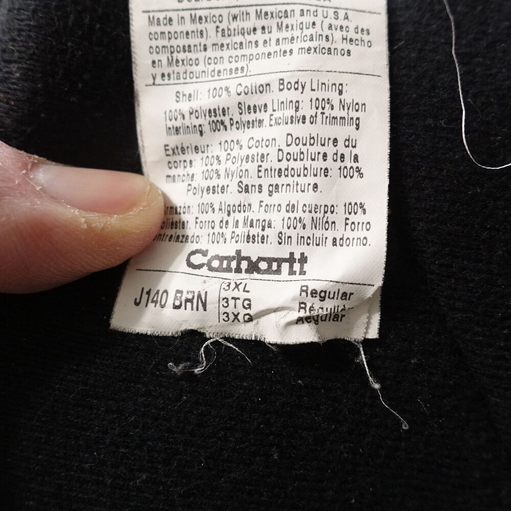 VINTAGE CARHARTT J140 BRN DUCK‎ CANVAS HOODED JACKET MENS 3XL **READ** - Picture 16 of 16